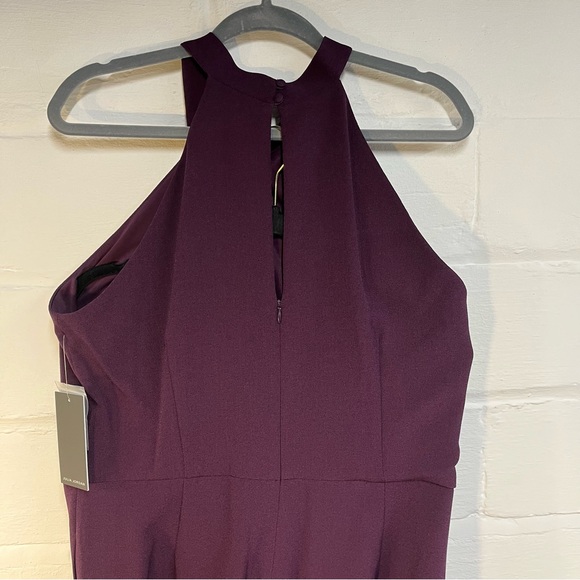 Julia Jordon Halter Twist Neck Sleeveless Pocketed Jumpsuit Wide leg Plum 14 nwt - Picture 5 of 12